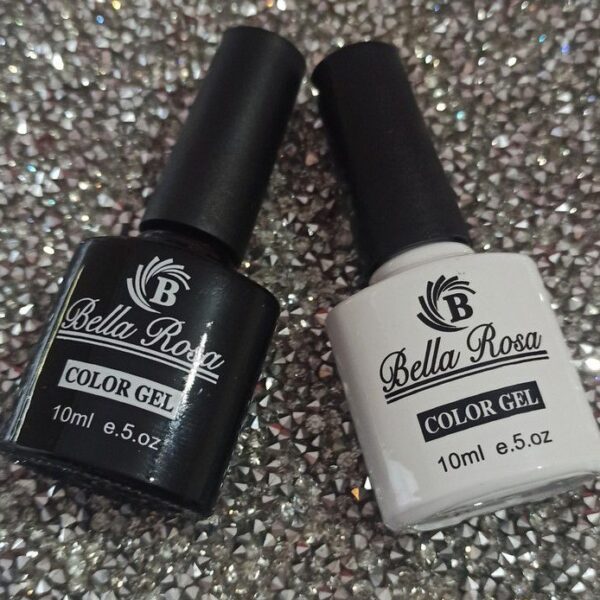 Esmalte em Gel Bella Rosa Led/Uv Branco ou Preto 10ml