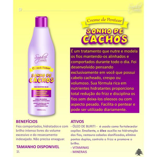 Creme Para Pentear Sonho De Cachos 1l Sophie Cosmetic