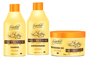 Tratamento Capilar Nutrientes Profissional 3x500ml Sophie Cosmetic Hidratação Manutenção Original Alisamento Nutritivo Kit Nutritive Shampoo Máscara Condicionador