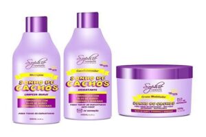 Kit Sonho De Cachos shampoo + Máscara + Condicionador 3x500ml Sophie Cosmetic Hidratante