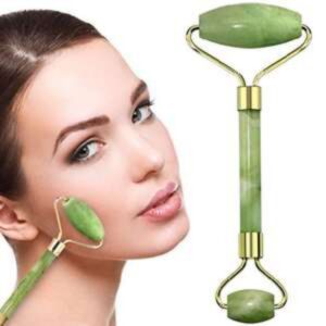 Rolo Pedra de Jade Para Massagem Facial Anti Ruga