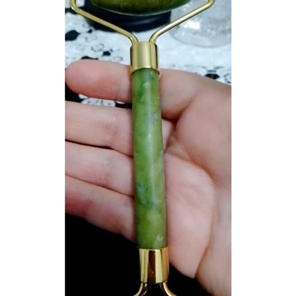 Rolo Pedra de Jade Para Massagem Facial Anti Ruga