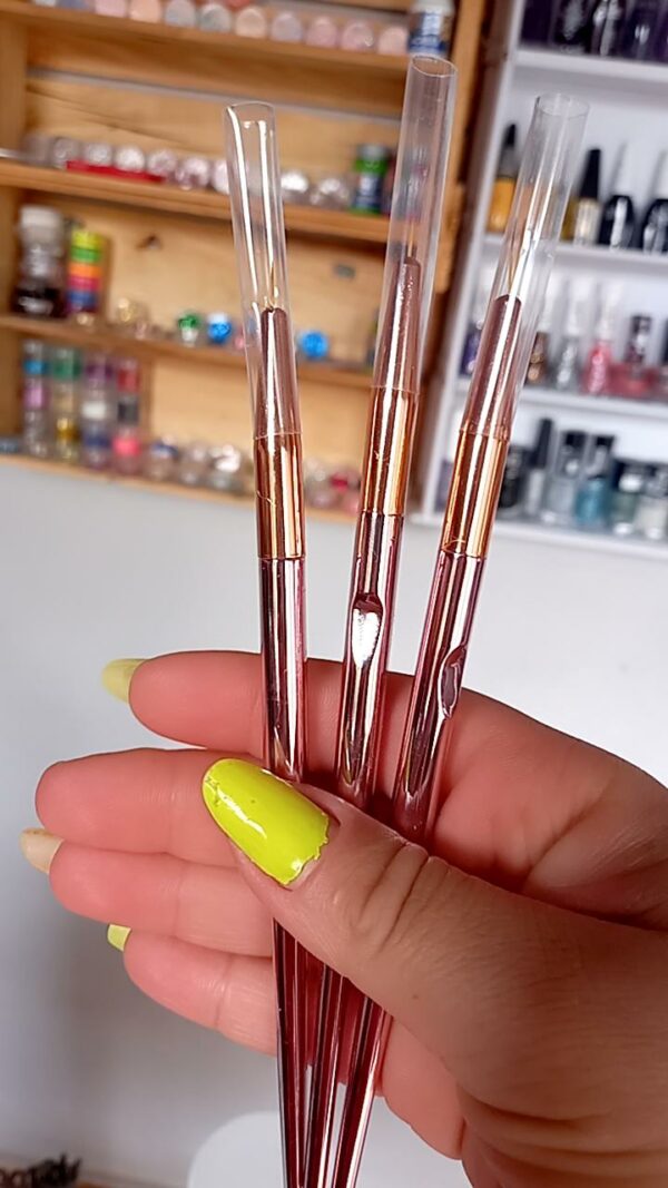 3 Pinceis Fino Para Decoração de Unhas Nail Art