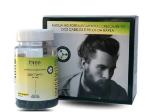 Three Therapy Suplemento Vitamínico For Men Cabelo e Barba 60 Cápsulas