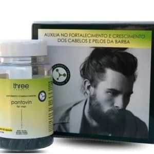 Three Therapy Suplemento Vitamínico For Men Cabelo e Barba 60 Cápsulas