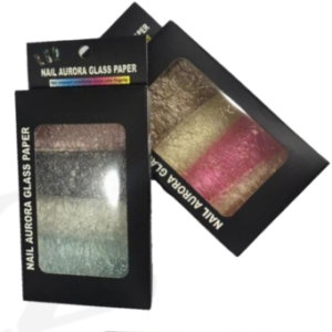 Foil Aurora Glass paper unhas manicure