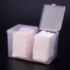 Porta Algodão Prensado Com 2 Tampas Suporte Manicure