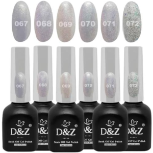 Kit White Shine Esmalte em Gel D&Z 6 Cores