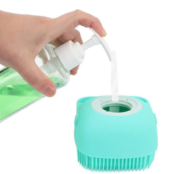 Esponja De Silicone Para Banho Com Dispenser Shampoo