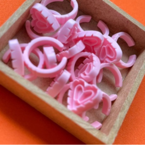 Kit 100 anéis descartáveis Cola Alongamento de cílios anel coração pigmento henna