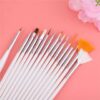 Kit 15 Pincéis Unhas Para Decoração Nail Art Profissional D&z