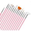 Kit 15 Pincéis Unhas Para Decoração Nail Art Profissional D&z