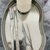 Bandeja curva de aço inox micropigmentação esterilização