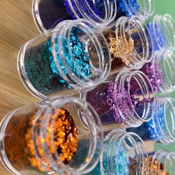 12 Potes de Glitter Grande Para Decoração de Unhas Nail Art