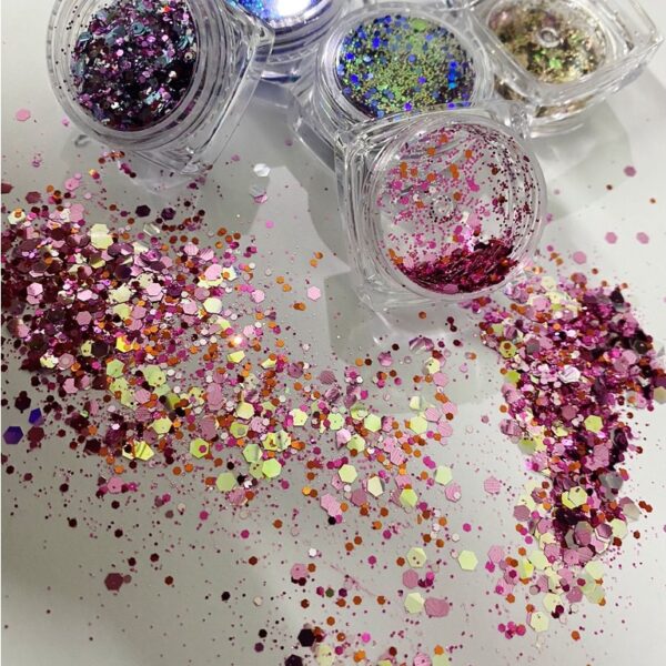 6 Glitter Luxo Para Nail Art Decoração D&Z