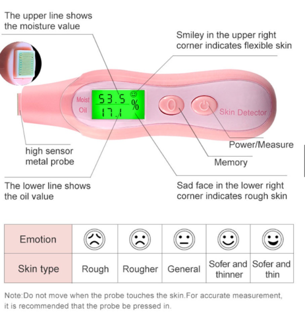 Analisador De Pele Digital Bioimpedância Oleosidade Umidade