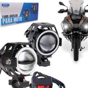 Par Farol Led De Milha Para Motos Luz Branca 6000K