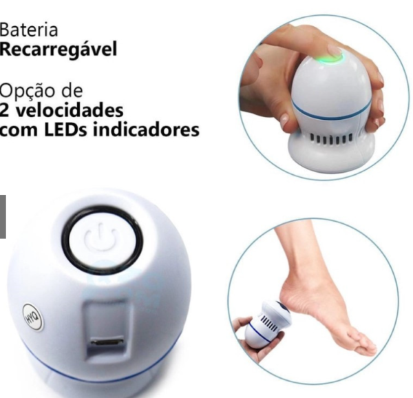 Removedor Esfoliador Elétrico Para Pés Lixa Elimina Calos