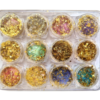 Kit 12 Madre Peróla Com Fio De Ouro Decoração Unhas Acrigel